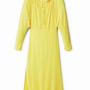 Desigual Yellow Long Sleeve Dress